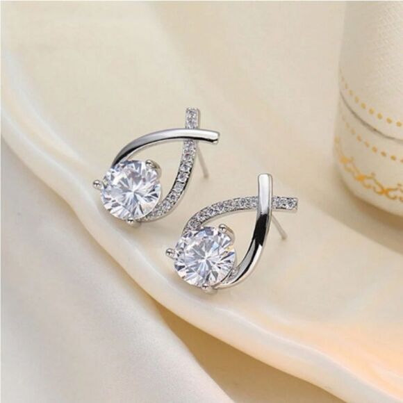 3 For 26 - Cross Rhinestone Stud Earrings - Picture 3 of 3